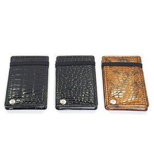 3 pcs. Lot, Business Card Holders w/10 Pockets Each, Black & Brown, New.